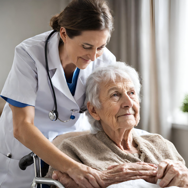 Nurse Taking of an Elderly Person